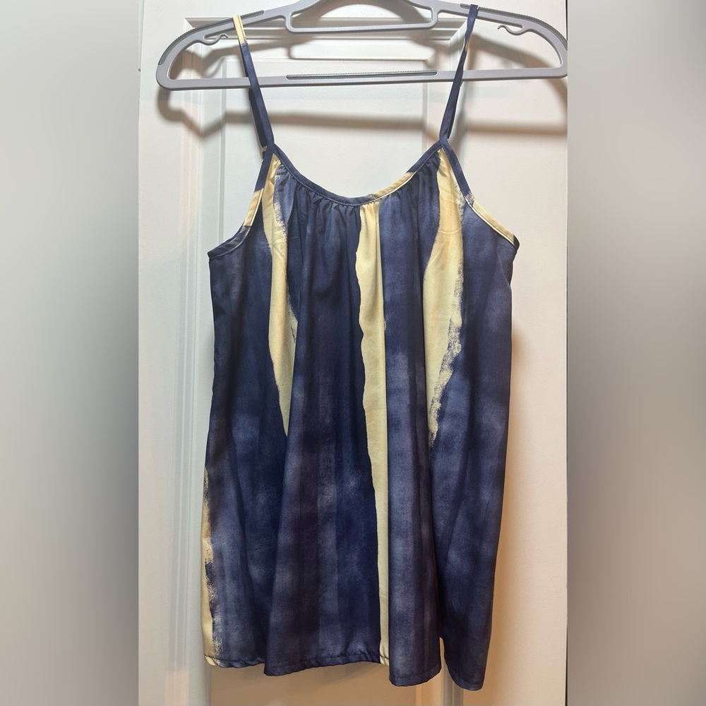 Size small SHEIN Blue and Off white/yellow Tie-Dye Women's Top